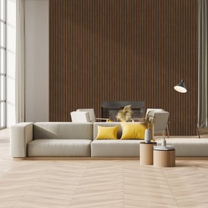 Painel Ripado em Barra 260x12,2cm (0,32m²) Freijó Black EspaçoWall
