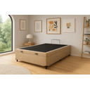 Ver imagem 3 de Base Box Baú Casal 138x188 Suede com Pistão a Gás:bege