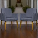 Ver imagem 2 de Kit 3 Poltronas Decorativa Para Sala Recepção Escritório Mari Suede Cores