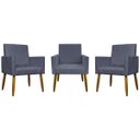 Ver imagem 1 de Kit 3 Poltronas Decorativa Para Sala Recepção Escritório Mari Suede Cores