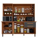 Ver imagem 3 de Armário de Cozinha Porta com Espelho 6 Portas 2 Gavetas Alexia Imop Cinamomo / Grafite