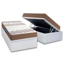 Ver imagem 1 de Cama Box Baú Solteiro: Colchão Espuma D33 Probel Guarda Costas + Base Crc Courano White(88x188)