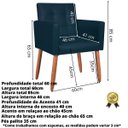 Ver imagem 2 de Poltrona Decorativa Tecido Corano Pés Palito para Recepção Clinica Base Reforçada