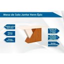 Ver imagem 3 de Conjunto: Mesa de Cozinha Épic Sc24 Tampo Madeirado C/ Vidro Canto Curvo 160x90cm e 6 Cadeiras