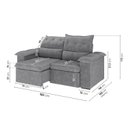 Ver imagem 3 de Sofá Retrátil e Reclinável 2 Lugares Veludo Suede Grafite Cupuaçu 180cm CabeCasa MadeiraOriginals
