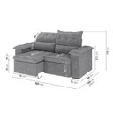 Ver imagem 3 de Sofá Retrátil e Reclinável 180cm Cupuaçu CabeCasa MadeiraOriginals