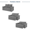 Ver imagem 4 de Sofá Retrátil e Reclinável 2 Lugares Veludo Suede Grafite Cupuaçu 180cm CabeCasa MadeiraOriginals