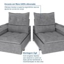 Ver imagem 7 de Sofá Retrátil e Reclinável 2 Lugares Veludo Suede Grafite Cupuaçu 180cm CabeCasa MadeiraOriginals