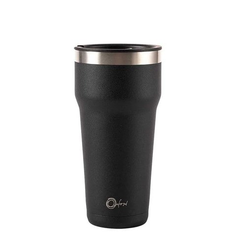 Copo Térmico em Aço Inox Parede Dupla 470ml com Tampa Preto Oxford