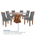 Ver mais imagens de Conjunto Sala de Jantar 6 Lugares Redonda Tampo 120cm Vidro/MDF Mesa e Cadeiras Barcelona Yescasa