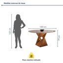 Ver imagem 3 de Conjunto Sala de Jantar 6 Lugares Redonda Tampo 120cm Vidro/MDF Mesa e Cadeiras Barcelona Yescasa