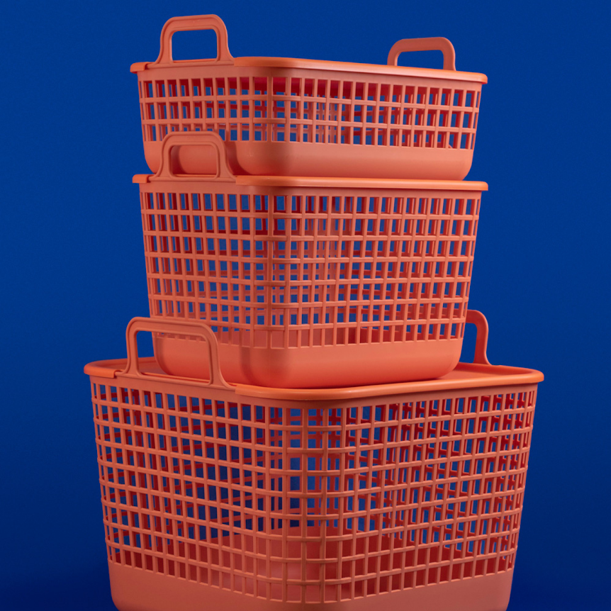 Ver imagem 4 de CESTO TELADO COM TAMPA E ALCAS DE PLASTICO:Terracota