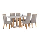 Ver imagem 2 de Conjunto Sala de Jantar Mesa Easy Pop 170x90cm Tampo Vidro/mdf com 6 Cadeiras Confort Veludo Liso
