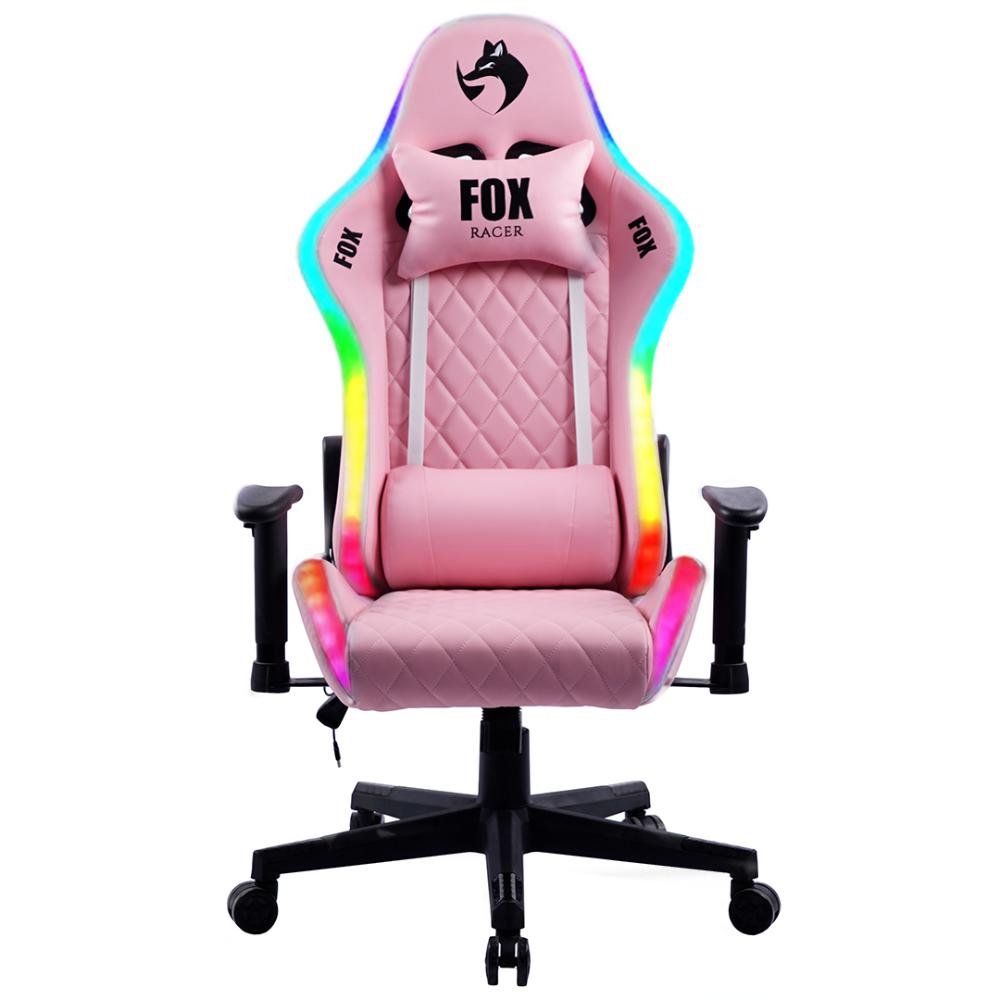 Cadeira Gamer Fox Racer Rgb Rosa com Iluminação (led) - Logo Preto - 2