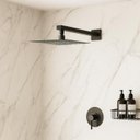 Ver imagem 4 de Ducha Chuveiro 20x20cm com Braco Reto 40cm Aco Inox 304 Preto