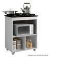 Ver imagem 3 de Balcão de cozinha para cooktop e forno 1 porta basculante branco Salvia Kaiki Moveis - 4 BOCAS