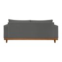 Ver imagem 5 de Kit 2 Poltronas Living + Sofá 3 Lugares Base Madeira Suede Cinza