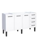 Ver imagem 1 de Gabinete de Aço Para Pia 160cm 3 Portas Juno/Apolo 4 Gavetas Cozimax Branco