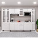 Ver imagem 1 de Cozinha Modulada Completa Fidelitá Viena 6 Peças 295cm 15 Portas 3 Gavetas com Tampo Branco