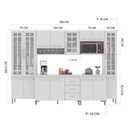 Ver mais imagens de Cozinha Modulada Completa Fidelitá Viena 6 Peças 295cm 15 Portas 3 Gavetas com Tampo Branco
