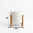 Ver imagem 4 de Puff Decorativo Boucle Orgânico Redondo Design Elegante Branco