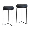 Ver imagem 1 de Kit 2 Banqueta Banco Aço Média Cozinha Bar Balcão 60cm Preta