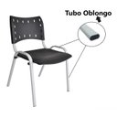 Ver imagem 6 de Kit com 4 Cadeiras Iso para Escola Escritório Comércio Preta Base Branca Ecomhome