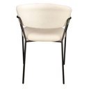 Ver imagem 4 de Cadeira com Braços Mara Rivatti Estofada em Bouclé Off White Base em Aço Pintada a Pó