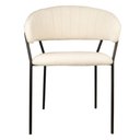 Ver imagem 2 de Cadeira com Braços Mara Rivatti Estofada em Bouclé Off White Base em Aço Pintada a Pó