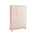 Ver imagem 4 de Quarto de Bebê Berço + Cômoda Sapateira + Guarda Roupa 3 Portas Rosa Classic Madeira Natural