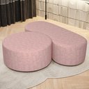 Ver imagem 2 de Kit Puff Redondo Lola e Puff Recamier Orgânico Orbit W01 Linho Rosa - Lyam Decor