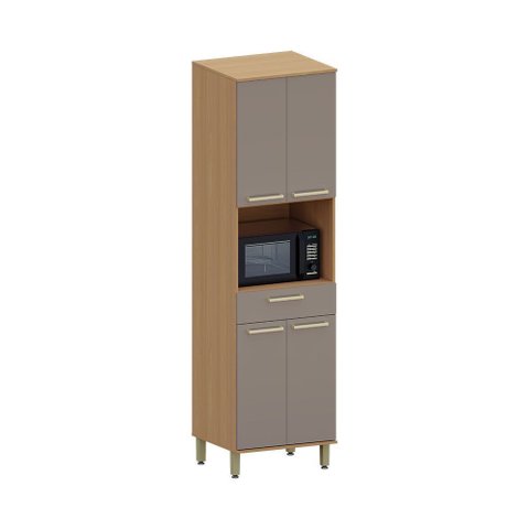 Paneleiro 100 Mdf 4 Portas com Espaço para Forno e Micro-ondas 70cm Duna Luciane Móveis