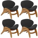Ver imagem 1 de Kit 4 Poltronas Decorativa Orgânica Sala Living Kadosh L02 Bouclê Preto - Lyam Decor