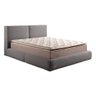 Cama com Cabeceira Elva Queen Base no Chão Veludo Luxo Cinza G92 - Gran Belo - 5