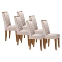 Ver imagem 1 de Kit 6 Cadeiras Sala Jantar Londrina 6 Un Capuccino/suede Creme - Rufato