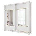 Ver imagem 2 de Guarda-Roupa Casal 2 Portas de Correr com Pés e 4 Espelhos 229cm 100% MDF Talin Espresso Móveis Branco