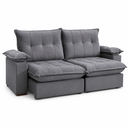 Ver imagem 2 de Sofa Retratil/Reclinavel 3 Lugares Florida Cinza Fatto