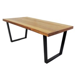 Mesa Industrial Diamond Madeira Maciça 1,60m Ferragem Preta - 1