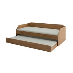 Sofá Cama Solteiro Duo com Cama Auxiliar em Mdf Reforçado 15mm Amendoa - 5