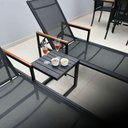 Ver imagem 6 de Kit Mesa Ripada Giratória 1,40m + 6 Poltronas + 2 Espreguiçadeiras + Mesa Lateral Alumínio Tela