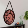 Relógio De Parede Premium Cobre Metalizado Com Alça E Números Romanos Preto 50Cm Marrom - 1