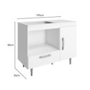 Ver imagem 2 de Balcão para Cooktop 4 Bocas Alecrim 105cm Espaço para Forno Multiuso 1 Porta 1 Gaveta Branco Poliman