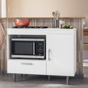 Ver imagem 3 de Balcão para Cooktop 4 Bocas Alecrim 105cm Espaço para Forno Multiuso 1 Porta 1 Gaveta Branco Poliman