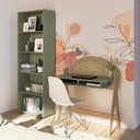 Ver imagem 1 de Conjunto de Escritório 2 Peças 1 Escrivaninha e 1 Estante com 5 Prateleiras Multy Verde/Menta