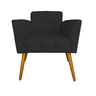 Poltrona Decorativa Estofada Pés Palito Para Recepção Melissa Corano Preto - DL Decor - 1