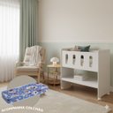 Ver imagem 1 de Mini Berço Moisés Zain Branco Fosco 3 em 1 com Colchão Vira Trocador ou Escrivaninha Quarto de Bebê