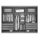 Ver imagem 2 de Guarda Roupa Casal com Espelho 100% MDF 3 Portas de Correr 276cm São Paulo Branco - Leifer