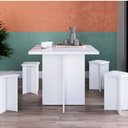 Ver imagem 1 de Conjunto Mesa com 4 Banquetas em MDP Branco