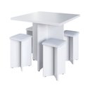 Ver imagem 2 de Conjunto Mesa com 4 Banquetas em MDP Branco