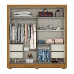 Guarda-Roupa / Roupeiro Henn 2 Portas de Correr 4 Gavetas BE162 - 2